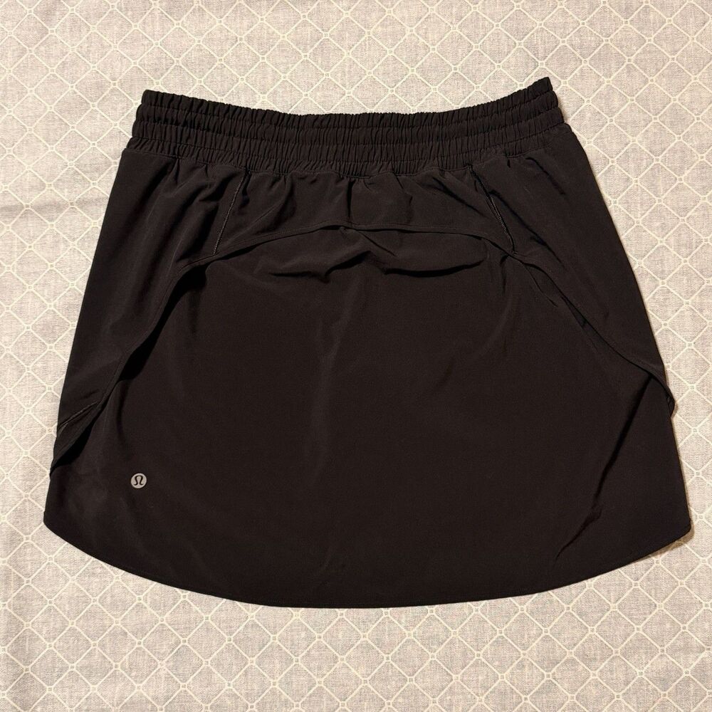 Lululemon Hotty Hot Skirt Women 10 Black High Rise Athletic Running Skort